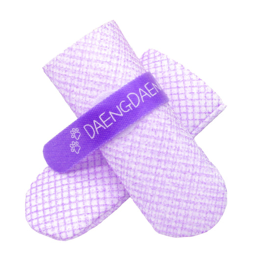 Daeng Daeng Shoes 28pc Violet Dog Shoes Waterproof Disposable Boots Anti-Slip Socks M - Violet