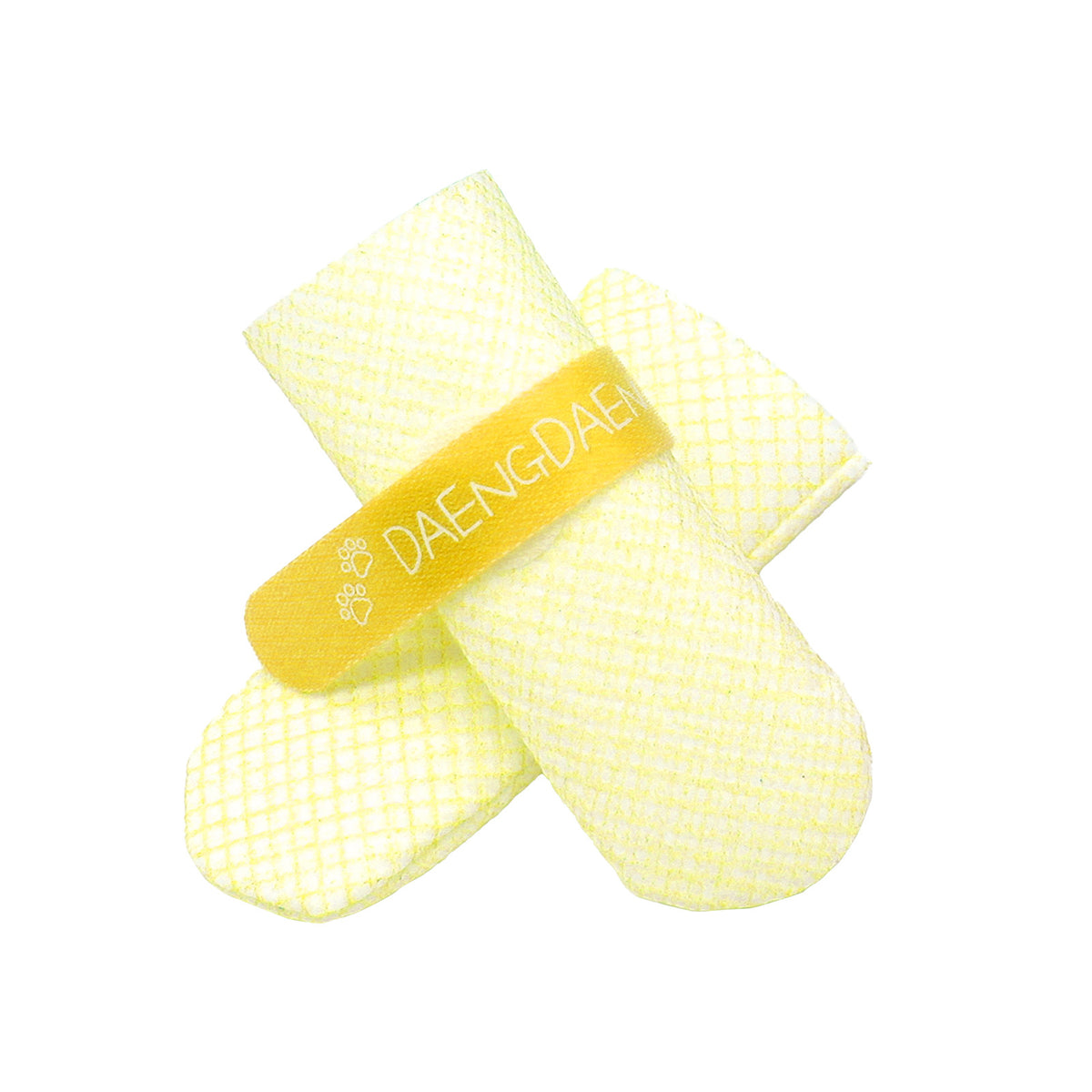Daeng Daeng Shoes 28pc Dog Shoes Waterproof Disposable Boots Anti-Slip Socks XS - Yellow