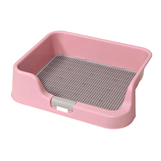 PS KOREA Dog Pet Potty Tray Training Toilet Raised Walls T1 - Pink