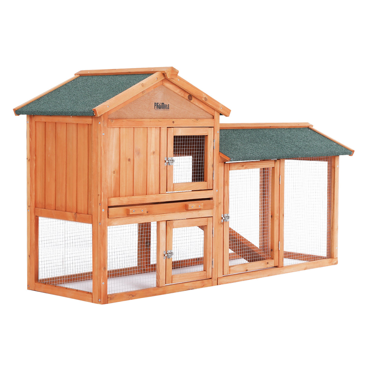 Paw Mate Rabbit Hutch Chicken Coop 148x44x84.5cm 2 Storey Pet Cage Run