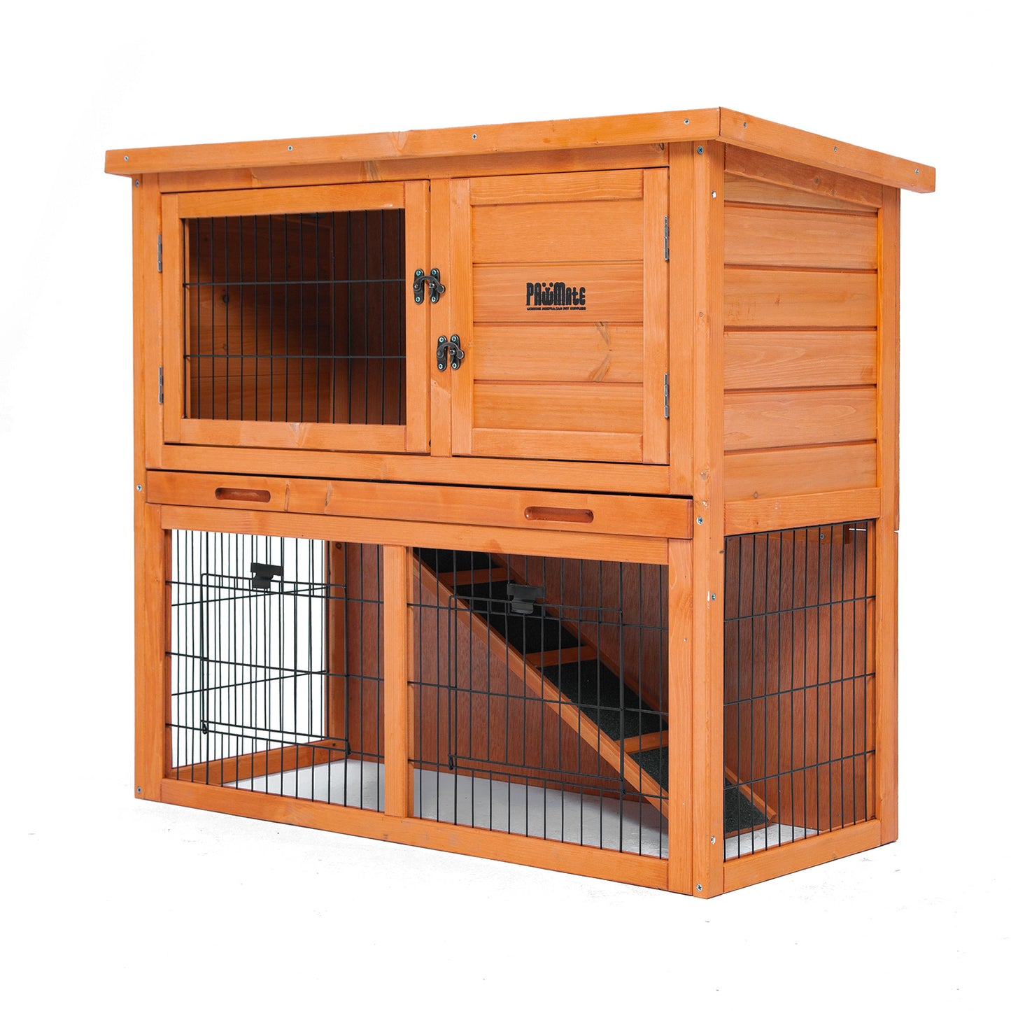 Paw Mate Rabbit Hutch Chicken Coop 92x45x82cm 2 Storey Cage Run