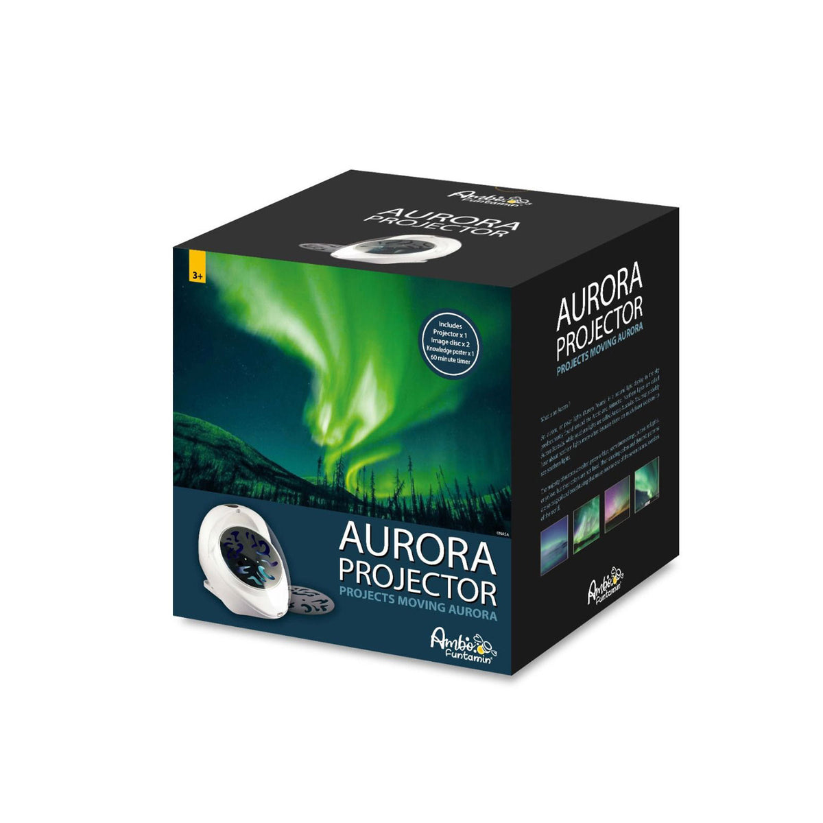 Aurora Projector Moving Night Light 8 Colours Mode - Kids Learning Toy