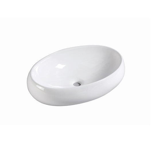 Muriel Ceramic Bathroom Basin Vanity Sink Oval Above Counter Top Mount Bowl 40 x 30 x 13cm - White