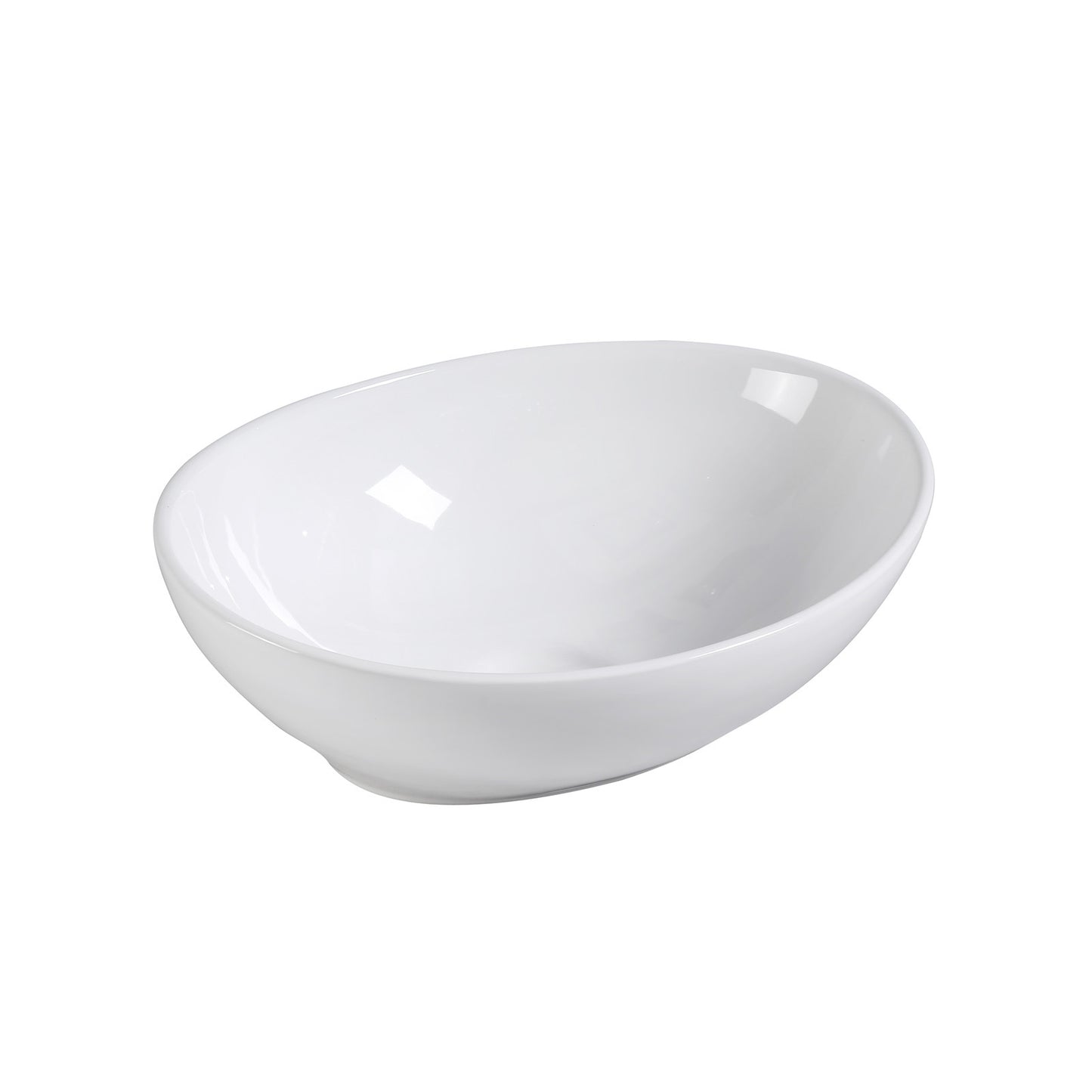 Muriel Ceramic Bathroom Basin Vanity Sink Oval Above Counter Top Mount Bowl 41 x 34 x 14.5cm - White