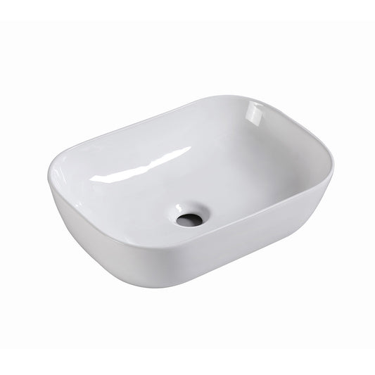 Muriel Ceramic Bathroom Basin Vanity Sink Above Counter Top Mount Bowl 46 x 32.5 x 12.5cm - White