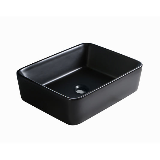 Muriel Ceramic Bathroom Basin Vanity Sink Above Counter Top Mount Bowl 48 x 37.5 x 13cm - Black