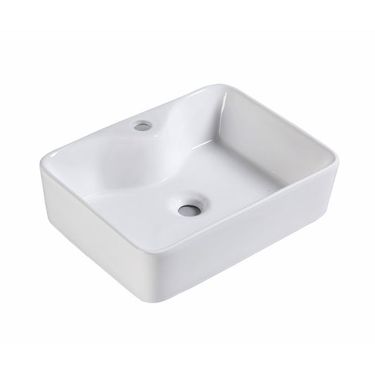 Muriel Ceramic Bathroom Basin Vanity Sink Above Counter Top Mount Bowl Faucet Hole 48 x 37.5 x 13cm - White