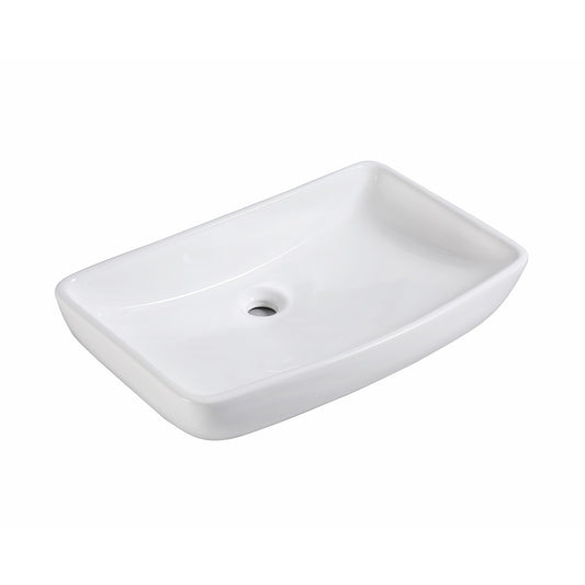 Muriel Ceramic Bathroom Basin Vanity Sink Above Counter Top Mount Bowl 60 x 38x 12cm - White