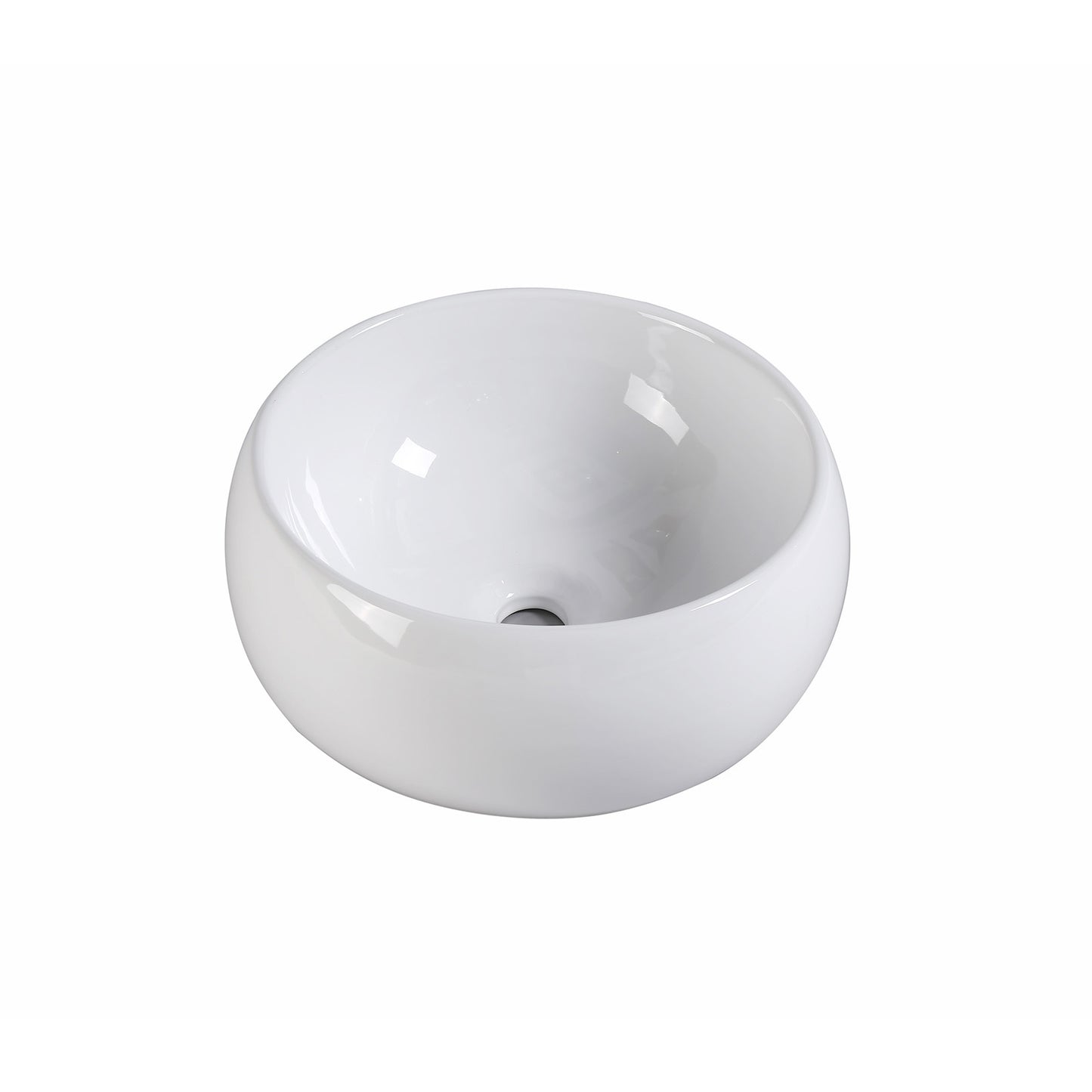 Muriel Ceramic Bathroom Basin Vanity Sink Round Above Counter Top Mount Bowl 40 x 40 x 15.5cm - White