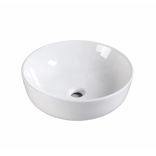 Muriel Ceramic Bathroom Basin Vanity Sink Round Above Counter Top Mount Bowl 42 x 42 x 13.5cm - White