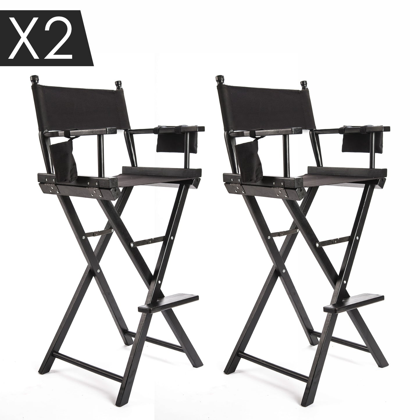 La Bella 2 Set Folding Tall Chair DARK HUMOR Movie Director 75cm - Black