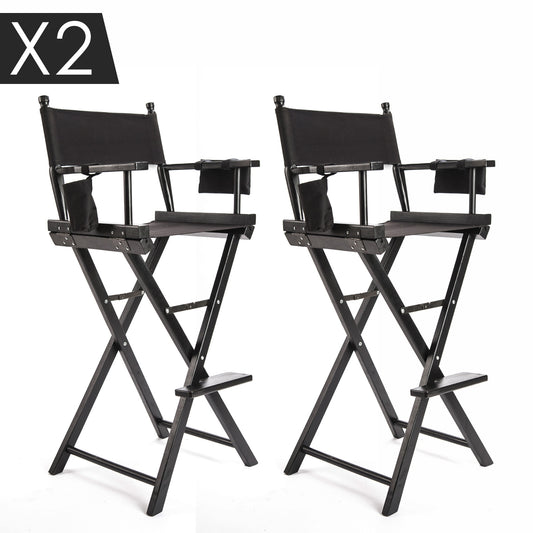 La Bella 2 Set Folding Tall Chair DARK HUMOR Movie Director 75cm - Black