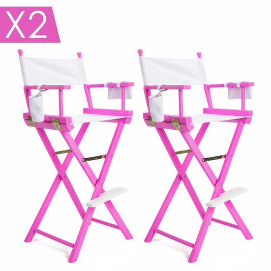 La Bella 2 Set Folding Tall Chair DARK HUMOR Movie Director 75cm - Pink