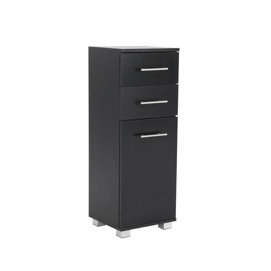 La Bella Bathroom Storage Cabinet 88cm Organiser Cupboard Drawer Tall Slim - Black