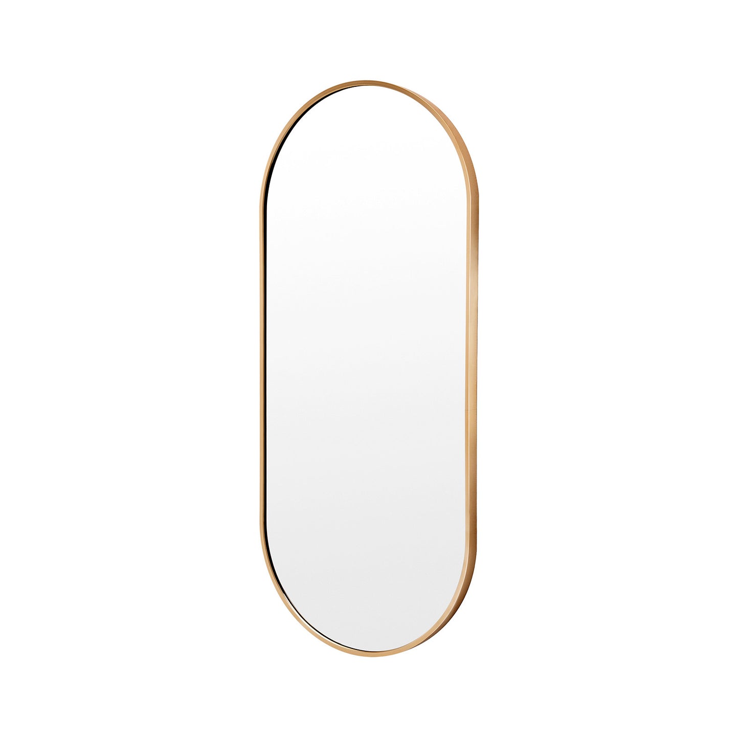 La Bella Wall Mirror Oval Aluminum Frame Makeup Decor Bathroom Vanity 45 x 100cm - Gold