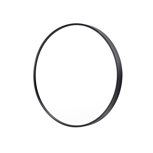 La Bella Wall Mirror Round Aluminum Frame Makeup Decor Bathroom Vanity 60cm - Black