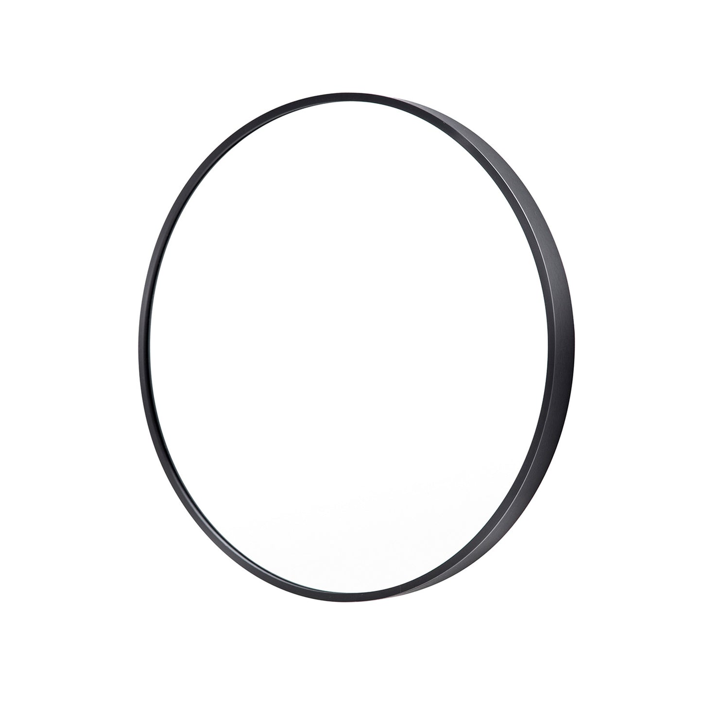 La Bella Wall Mirror Round Aluminum Frame Makeup Decor Bathroom Vanity 70cm - Black