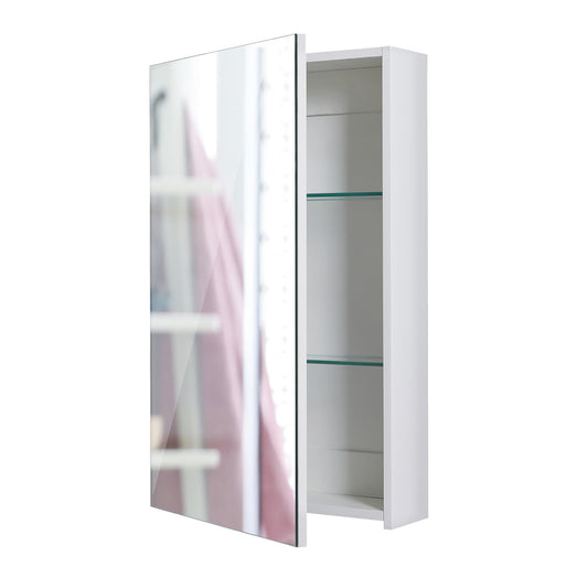 La Bella Bathroom Mirror Cabinet Wall Single Door Shaving Storage 45 x 72 cm - White