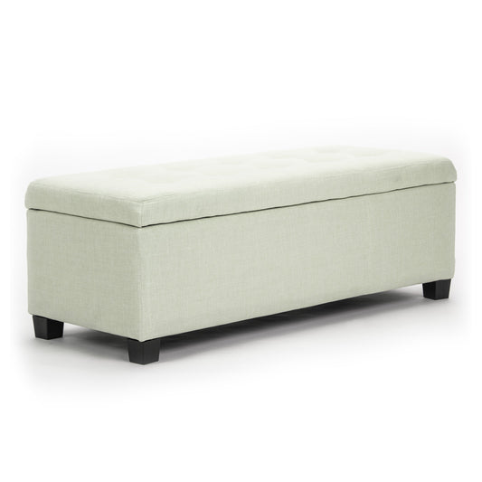 La Bella Storage Ottoman Foot Stool 102cm Fabric Blanket Box Chest Toy - Light Green