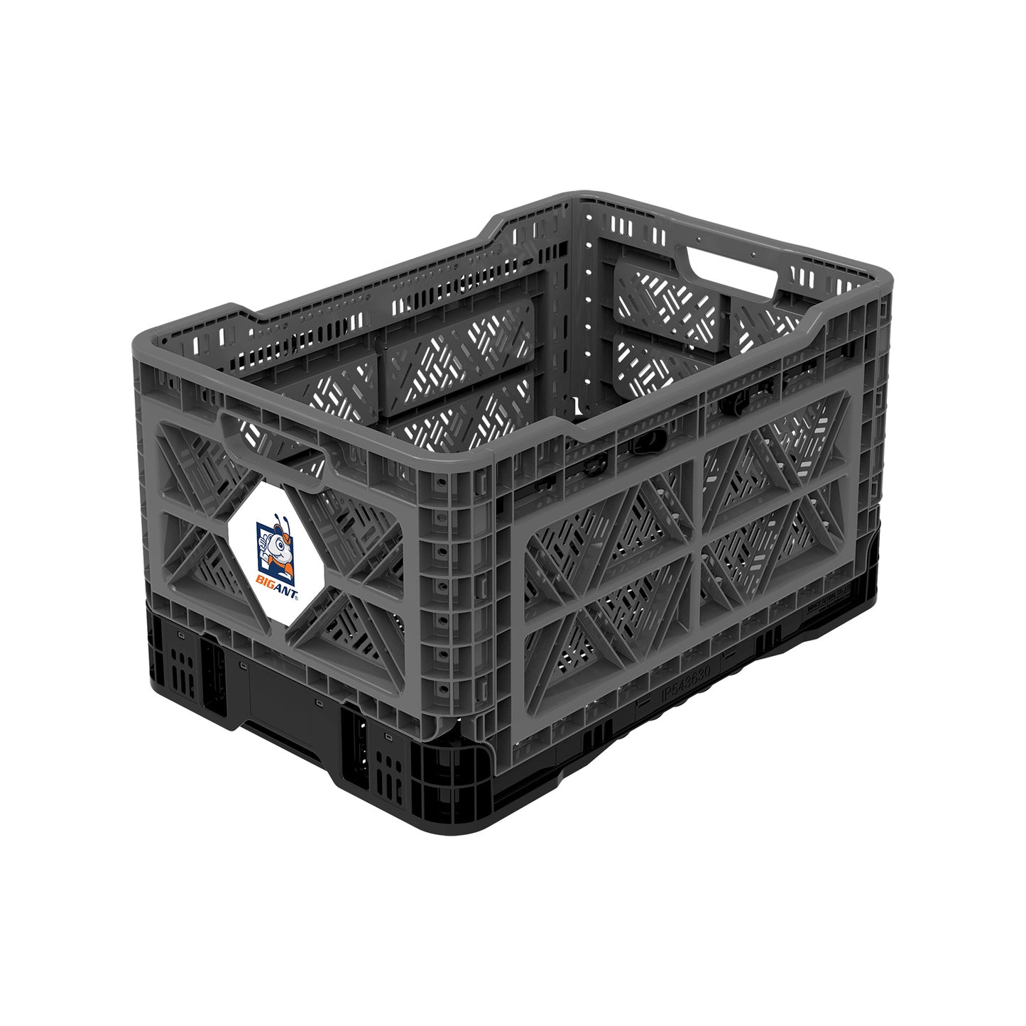 BigAnt Smart Foldable Stackable Crate 48L - Charcoal