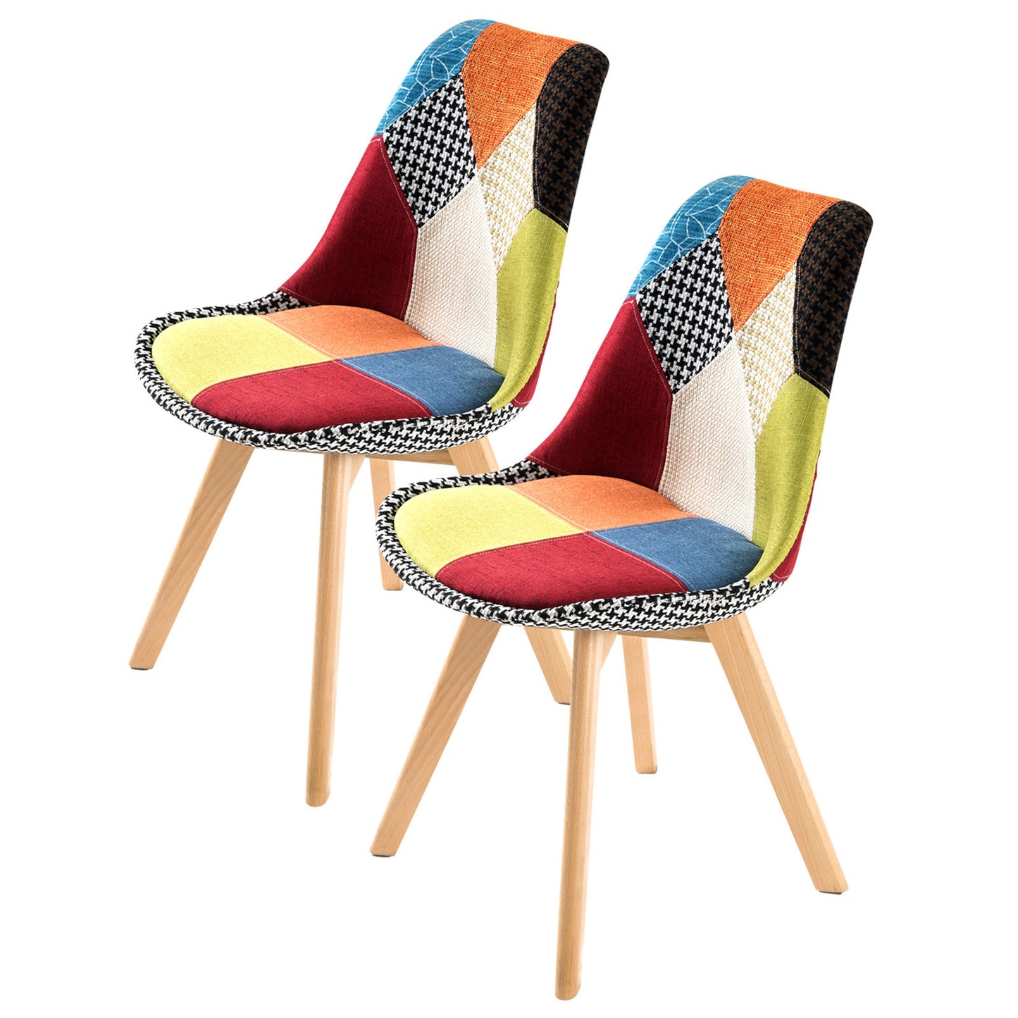 La Bella 2 Set Retro Dining Cafe Chair Padded Seat - Multi Colour