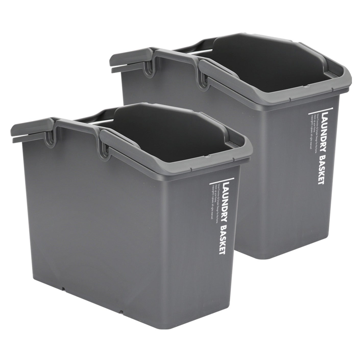 Nplastic 2 Set Stackable Multipurpose Laundry Basket - Dark Grey