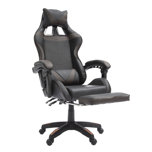 La Bella Gaming Office Chair Epic Ergonomic Executive Computer Racing Footrest - Black