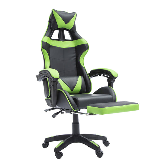 La Bella Gaming Office Chair Epic Ergonomic Executive Computer Racing Footrest - Green