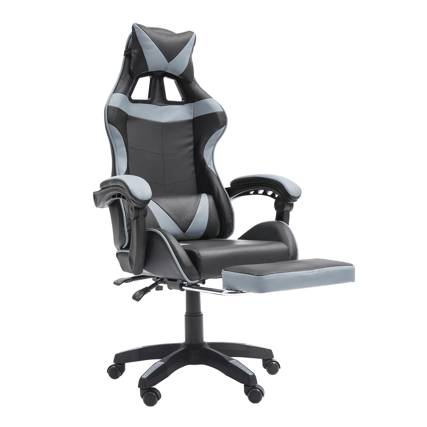 La Bella Gaming Office Chair Epic Ergonomic Executive Computer Racing Footrest - Grey