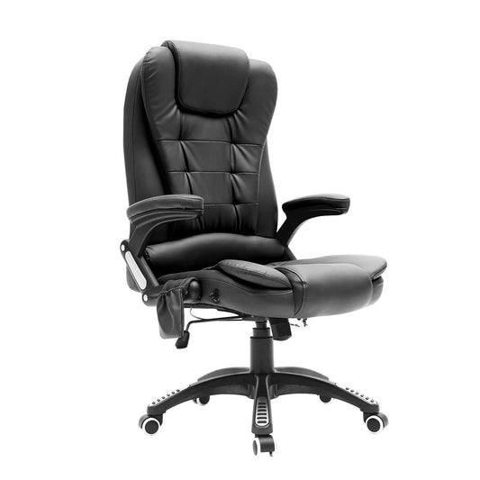 La Bella Massage Office Chair 8 Point Vibration Heated Ergonomic Executive Computer Work Gaming - Black