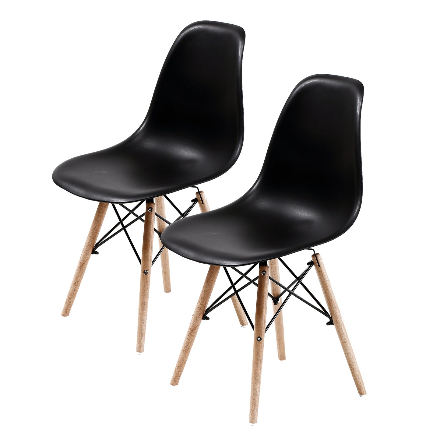 La Bella 2 Set Retro Dining Cafe Chair DSW PP - Black