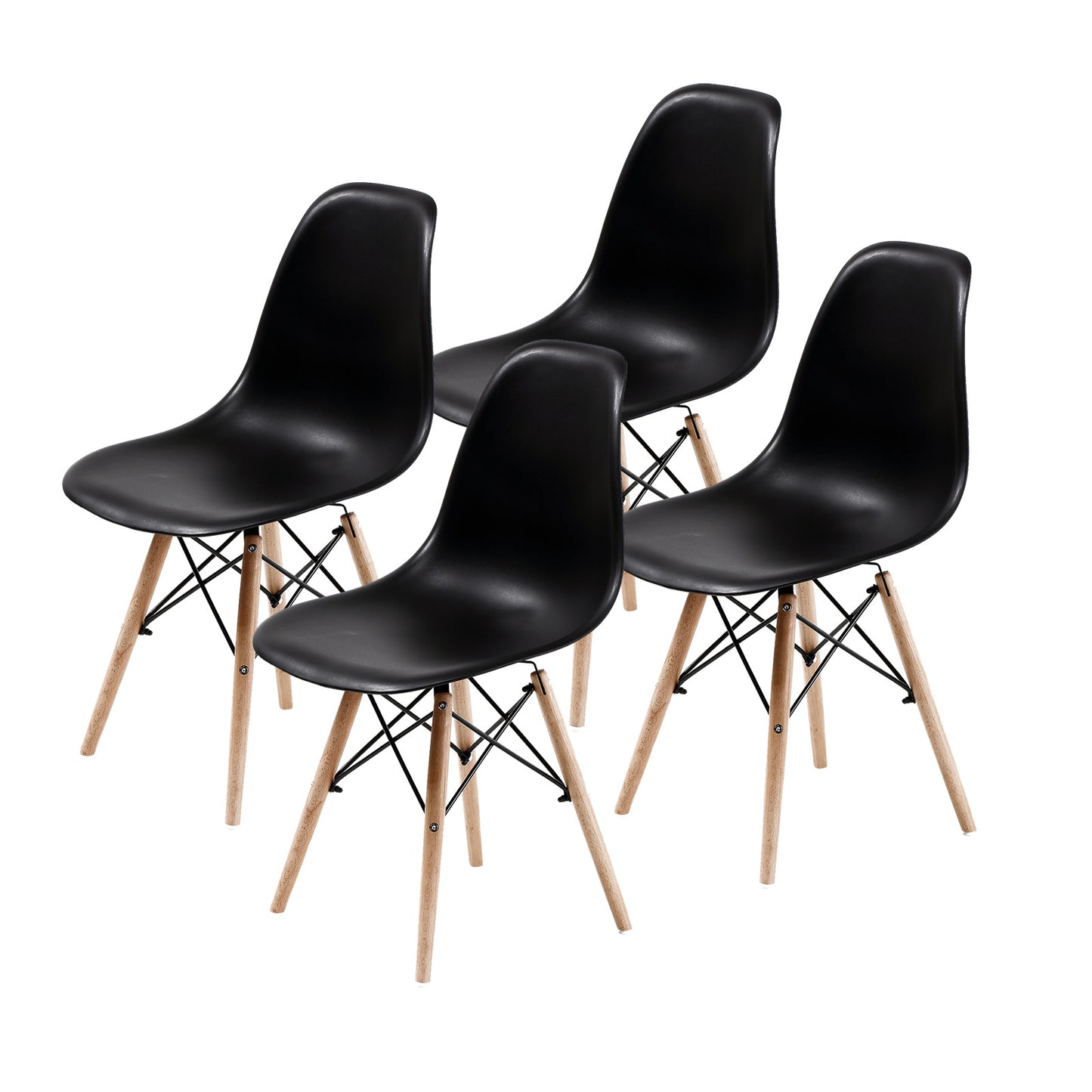 La Bella 4 Set Retro Dining Cafe Chair DSW PP - Black