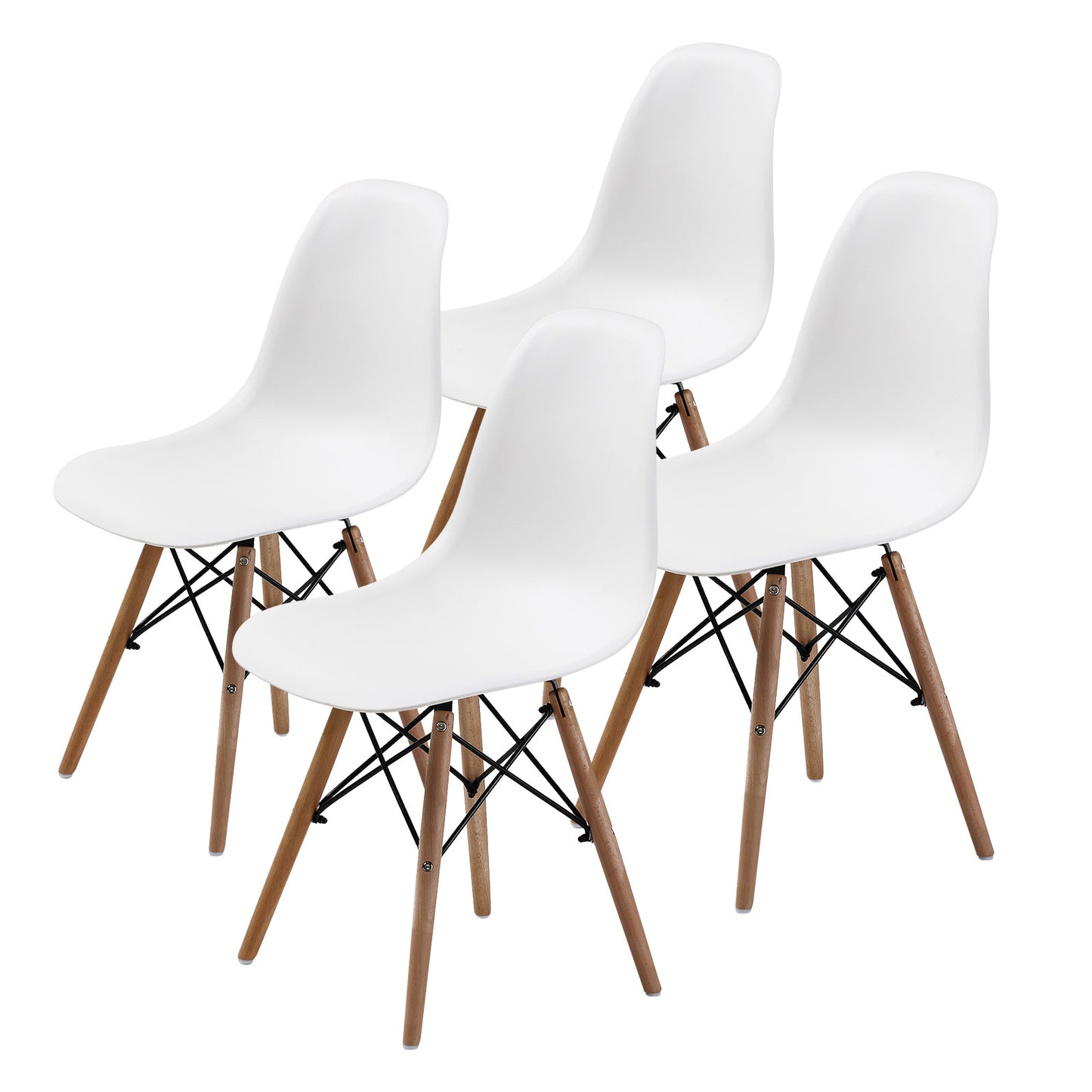 La Bella 4 Set Retro Dining Cafe Chair DSW PP - White