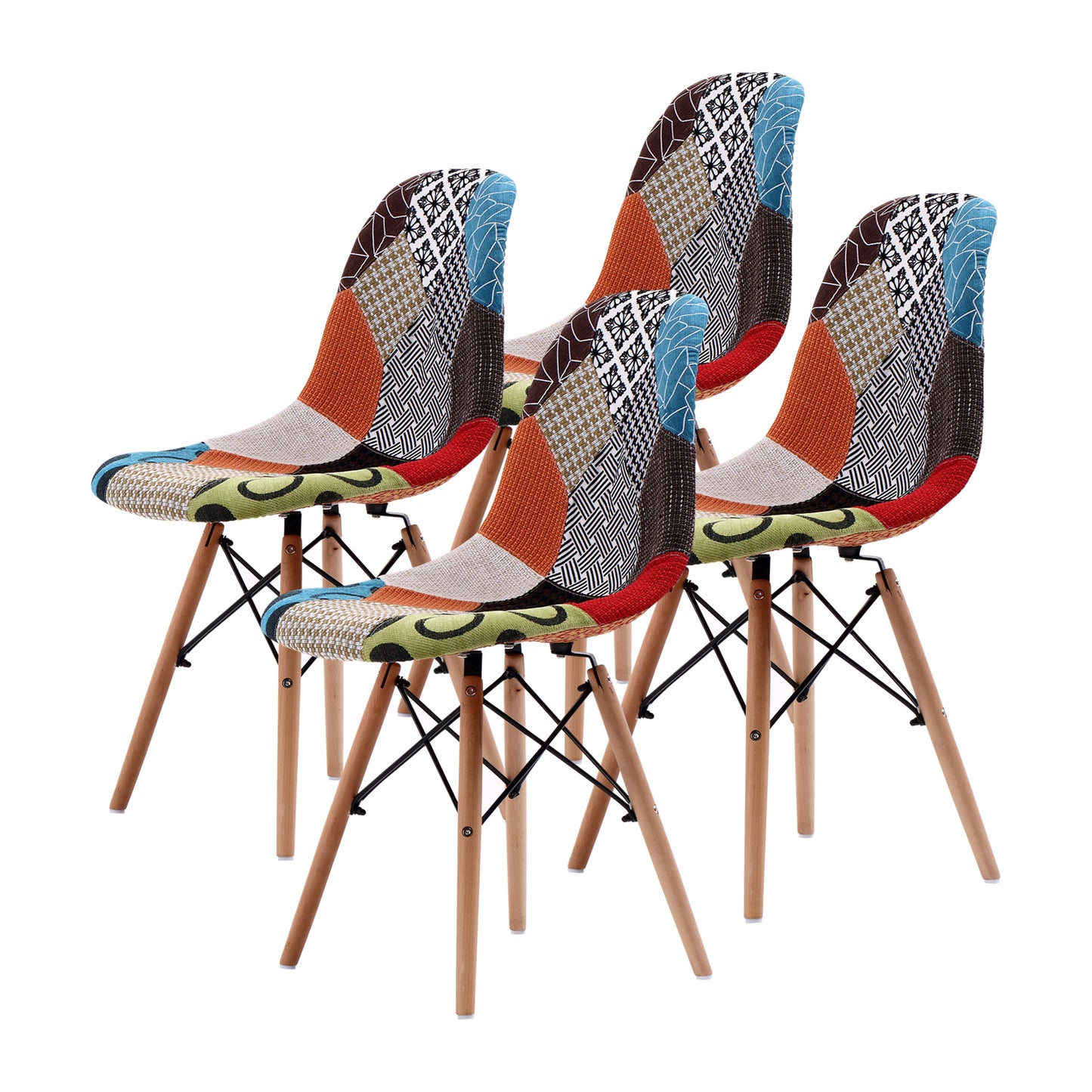 La Bella 2 Set Retro Dining Cafe Chair DSW Fabric - Multi Colour