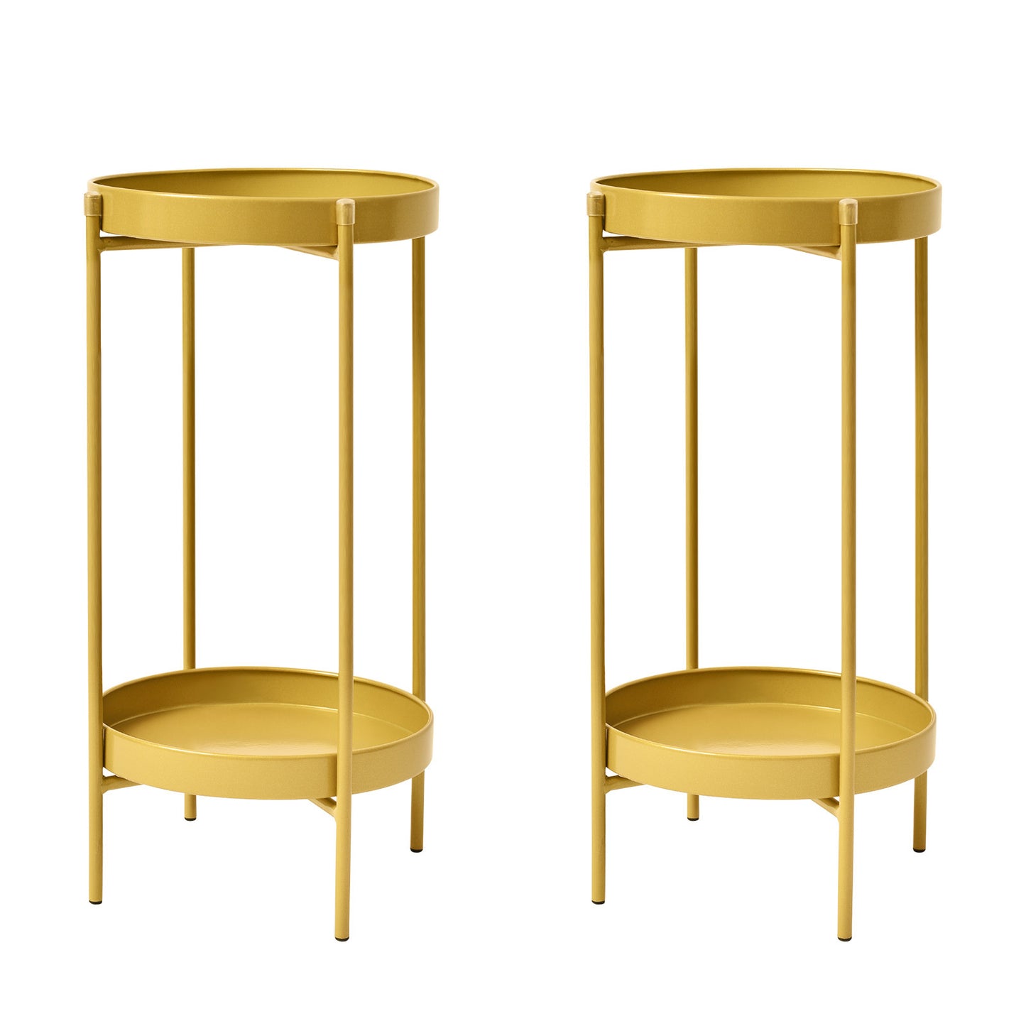 La Bella 2 Set Plant Stand Planter Shelf Rack Steel 2 Tier 50cm - Gold