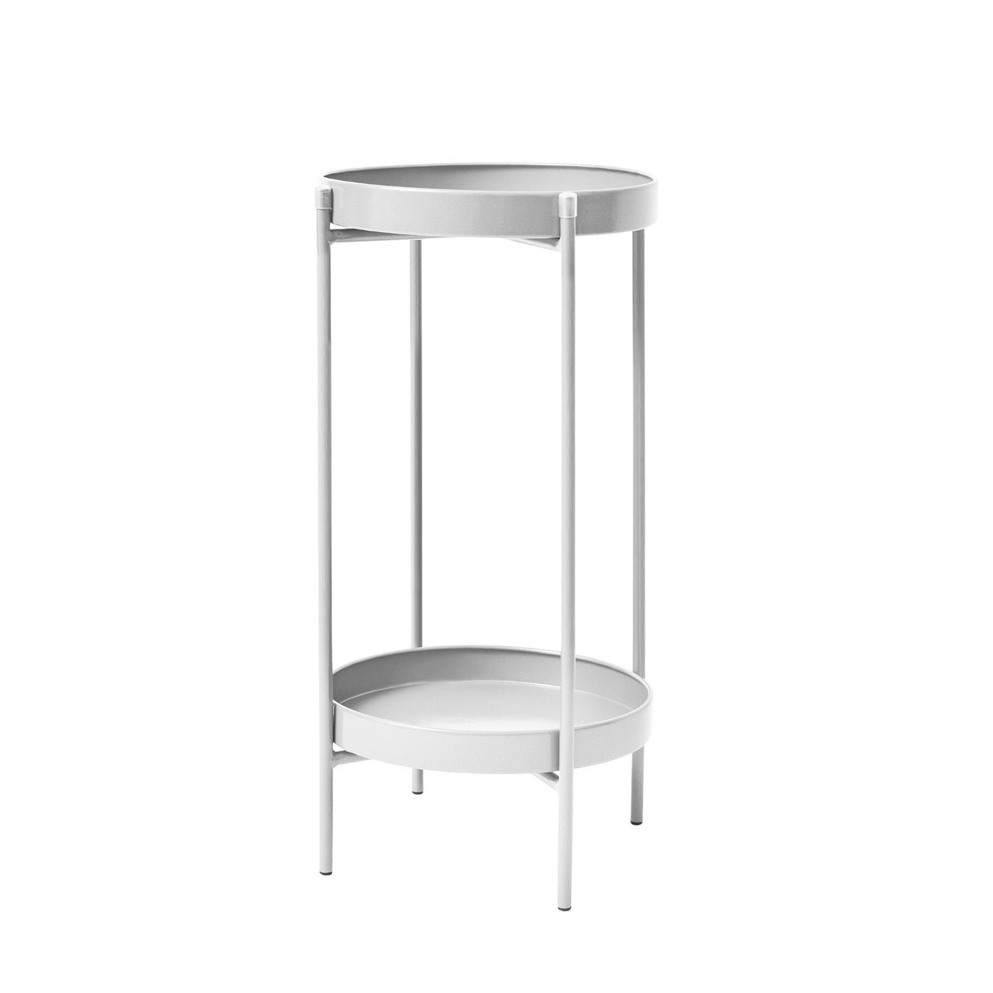 La Bella Plant Stand Planter Shelf Rack Steel 2 Tier 50cm - White