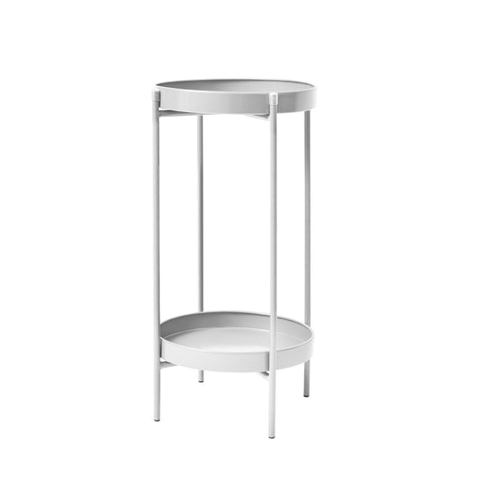 La Bella Plant Stand Planter Shelf Rack Steel 2 Tier 50cm - White