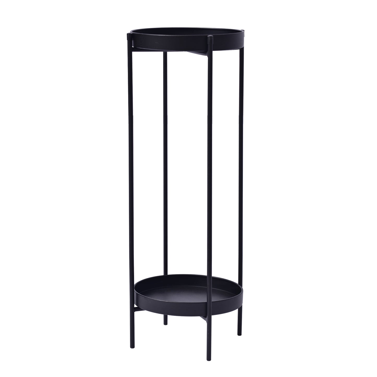 La Bella Plant Stand Planter Shelf Rack Steel 2 Tier 80cm - Black