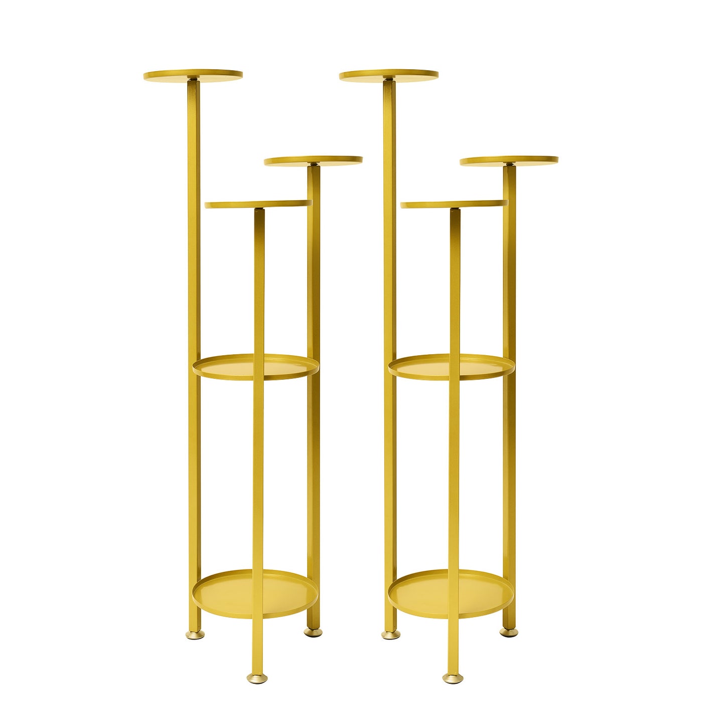 La Bella 2 Set Plant Stand Planter Shelf Rack Steel 5 Tier 100cm - Gold