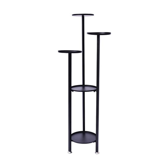 La Bella Plant Stand Planter Shelf Rack Steel 5 Tier 122cm - Black