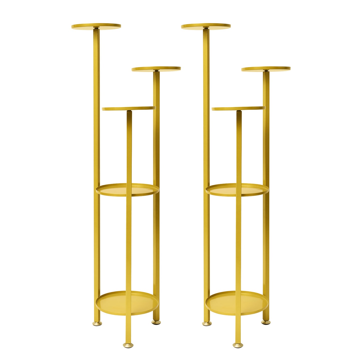 La Bella 2 Set Plant Stand Planter Shelf Rack Steel 5 Tier 122cm - Gold