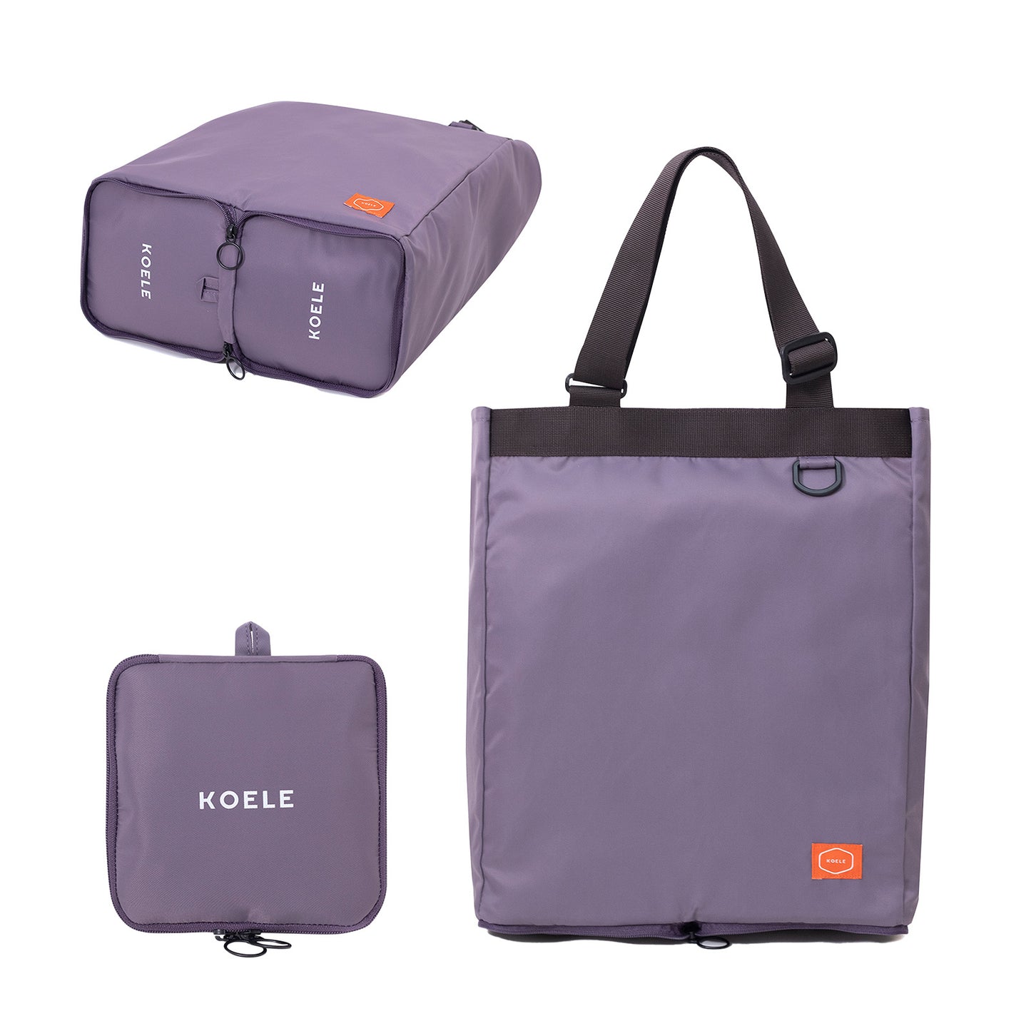 KOELE Shopper Bag Tote Bag Foldable Travel Laptop Grocery KO-SHOULDER - Purple