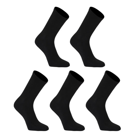 Rexy 5 Pack 3D Seamless Crew Socks Slim Breathable Large - Black
