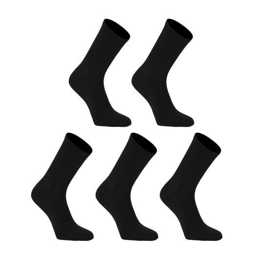 Rexy 5 Pack 3D Seamless Crew Socks Slim Breathable Medium - Black