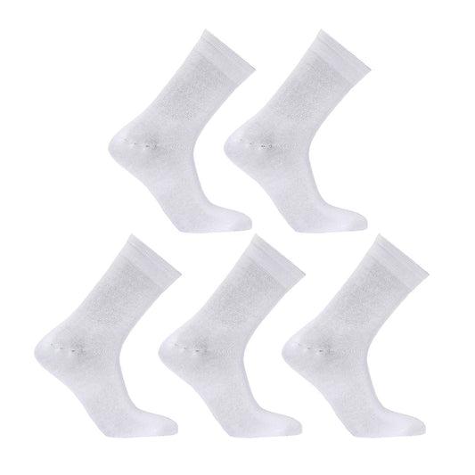 Rexy 5 Pack 3D Seamless Crew Socks Slim Breathable Medium - White