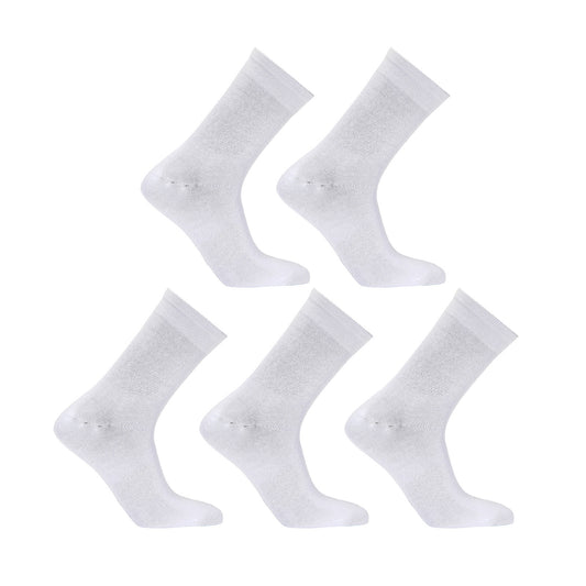 Rexy 5 Pack 3D Seamless Crew Socks Slim Breathable Small - White