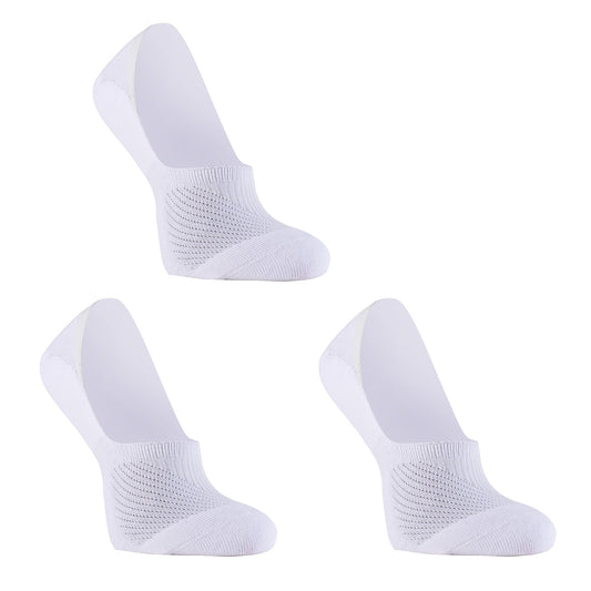 Rexy 3 Pack Cushion No Show Ankle Socks Non-Slip Breathable Large - White