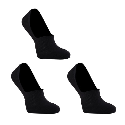 Rexy 3 Pack Cushion No Show Ankle Socks Non-Slip Breathable Medium - Black