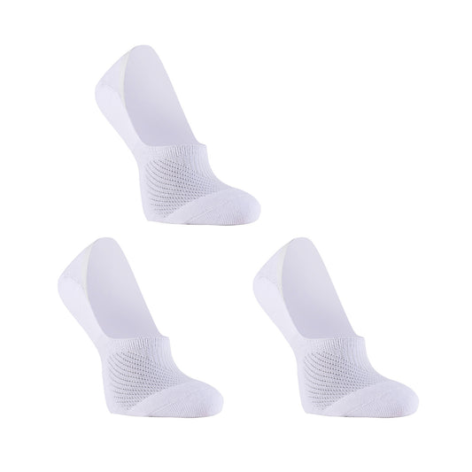 Rexy 3 Pack Cushion No Show Ankle Socks Non-Slip Breathable Small - White