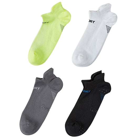 Rexy 4 Pack Seamless Sport Sneakers Socks Non-Slip Heel Tab Large - Multi Colour